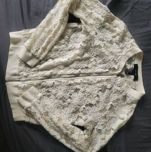 Forever 21 size small lace zip up sweater